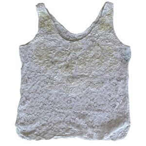 Womens Tank Top Size Medium Bridal Lace Sequin Pearls